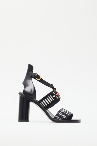 Louis Vuitton Black 
Multicolour Embellished Heel