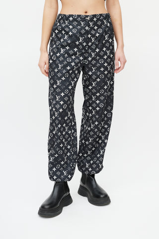 Louis Vuitton Black 
White Monogram Track Pant