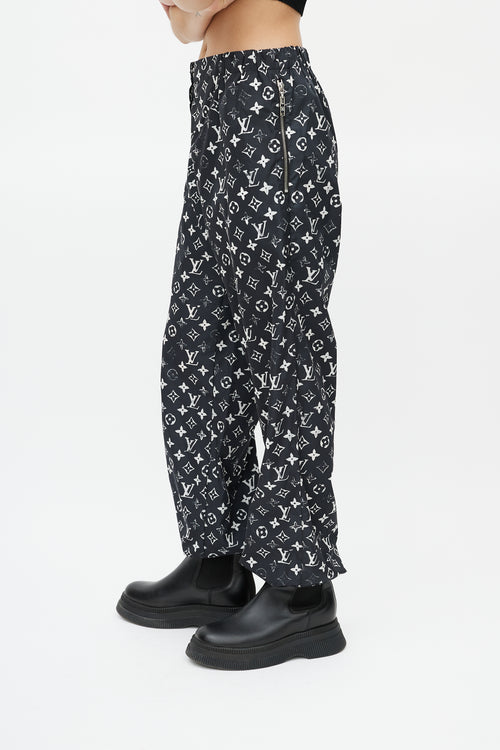 Louis Vuitton Black 
White Monogram Track Pant