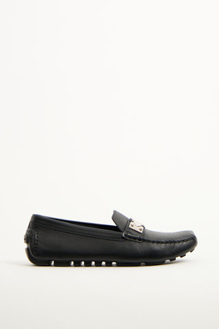 Louis Vuitton Black Leather S-Lock Driving Loafer