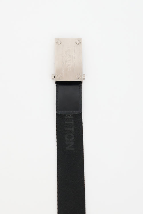 Louis Vuitton Black Logo Automatic Buckle Belt