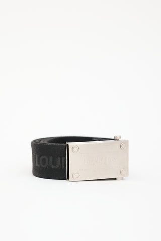 Louis Vuitton Black Logo Automatic Buckle Belt