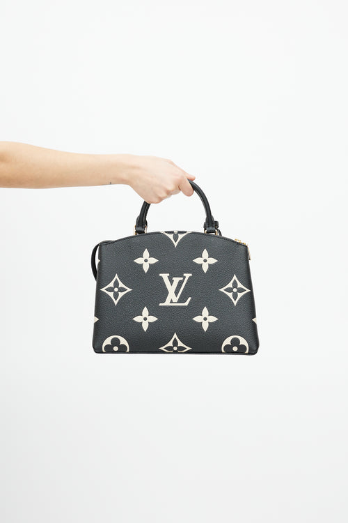 Louis Vuitton Black 
Beige Monogram Empreinte Leather Petit Palais Bag