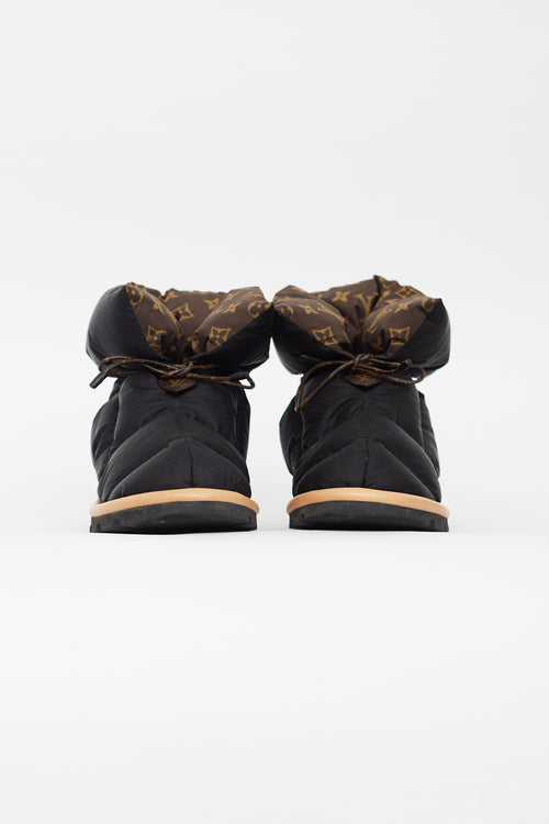 Louis Vuitton Black 
Brown Pillow Comfort Ankle Boot