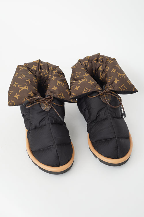 Louis Vuitton Black 
Brown Pillow Comfort Ankle Boot