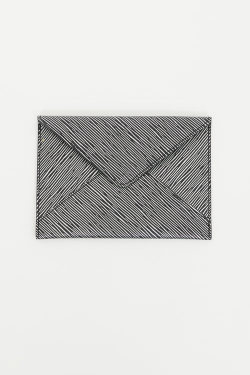 Louis Vuitton Black 
Silver Epi Leather Envelope Pouch