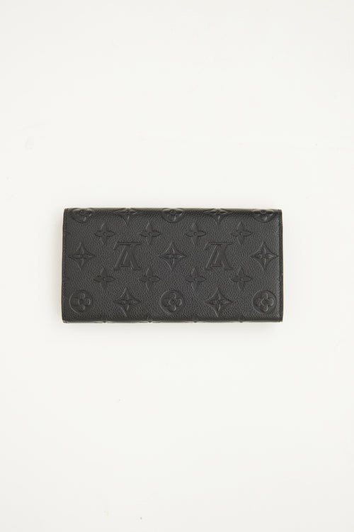 Louis Vuitton Black Leather Empriente Emilie Wallet