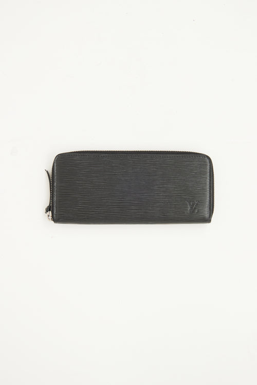 Louis Vuitton Black Epi Clemence Wallet