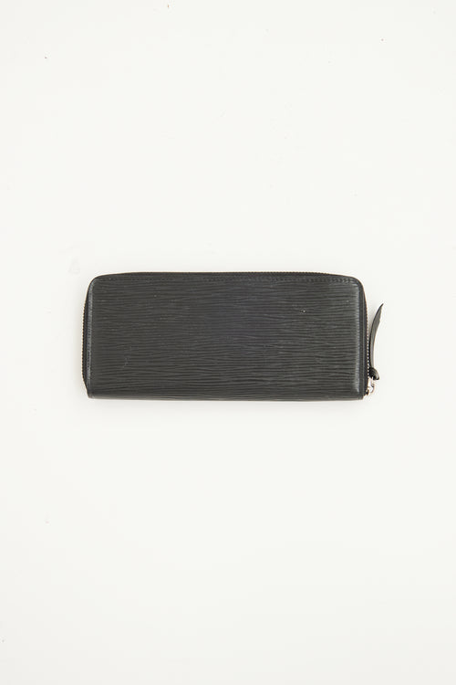 Louis Vuitton Black Epi Clemence Wallet