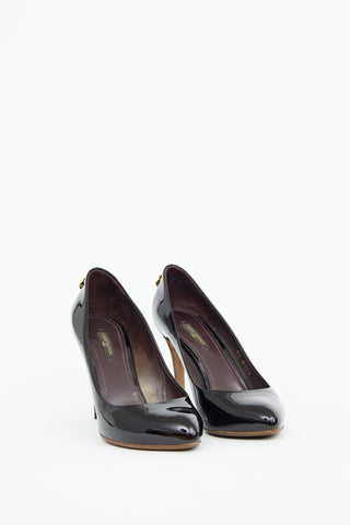 Louis Vuitton Black Patent Padlock Pump