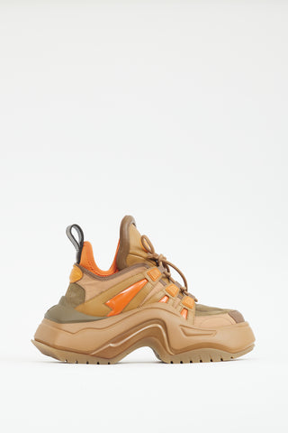 Louis Vuitton Brown 
Orange Archlight 2.0 Platform Sneaker