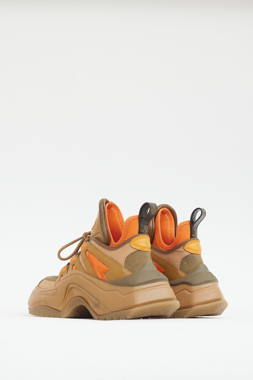 Louis Vuitton Brown 
Orange Archlight 2.0 Platform Sneaker