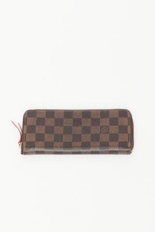 Louis Vuitton Brown Clemence Zip Wallet