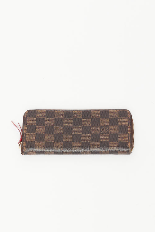 Louis Vuitton Brown Clemence Zip Wallet