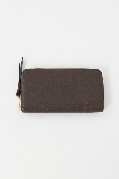 Louis Vuitton Brown Monogram Empreinte Leather Zippy Wallet