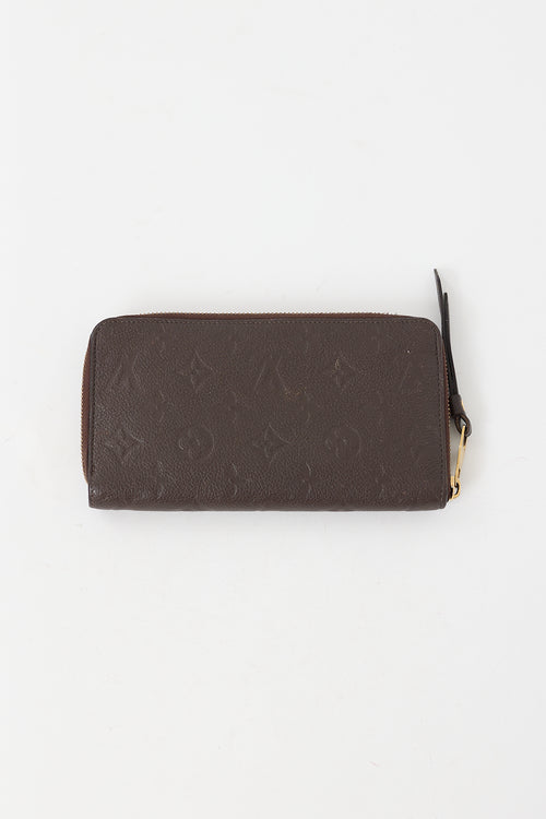 Louis Vuitton Brown Monogram Empreinte Leather Zippy Wallet