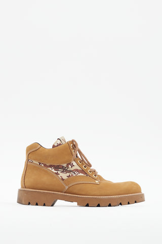 Louis Vuitton Brown Nubuck Printed Boot