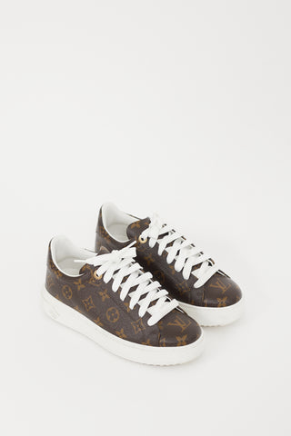 Louis Vuitton Brown 
White Time Out Monogram Sneaker