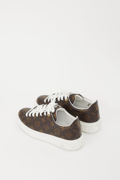 Louis Vuitton Brown 
White Time Out Monogram Sneaker