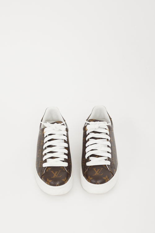 Louis Vuitton Brown 
White Time Out Monogram Sneaker