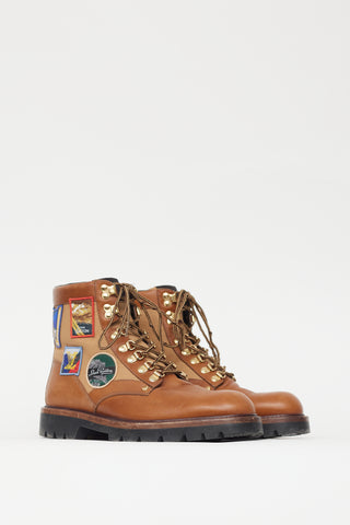 Louis Vuitton Brown Leather Patchwork Boot