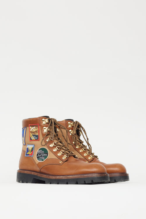 Louis Vuitton Brown Leather Patchwork Boot