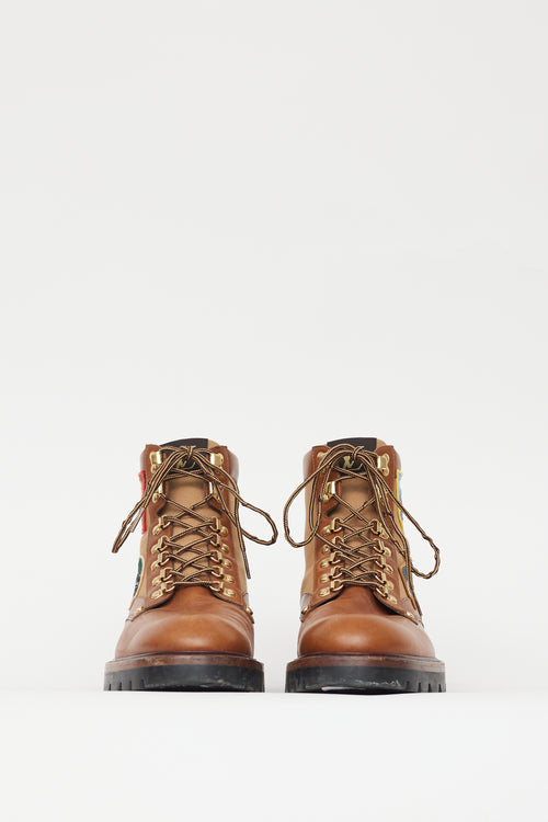 Louis Vuitton Brown Leather Patchwork Boot