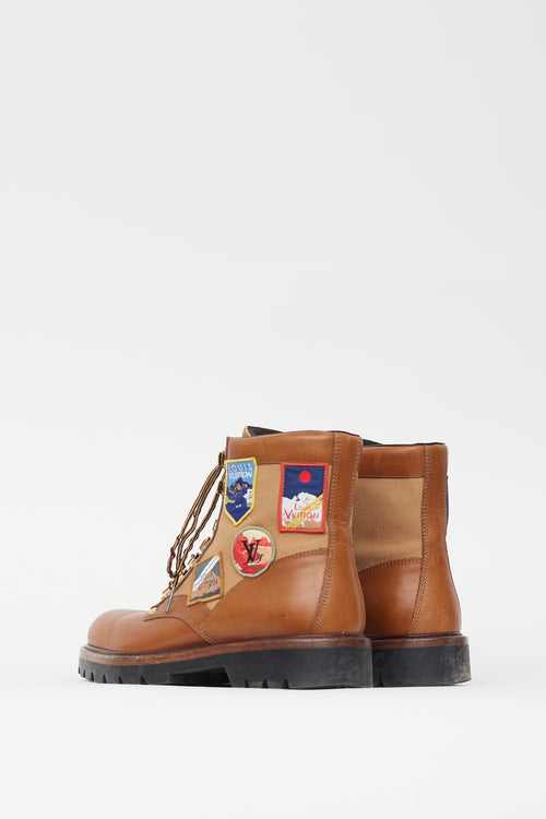 Louis Vuitton Brown Leather Patchwork Boot