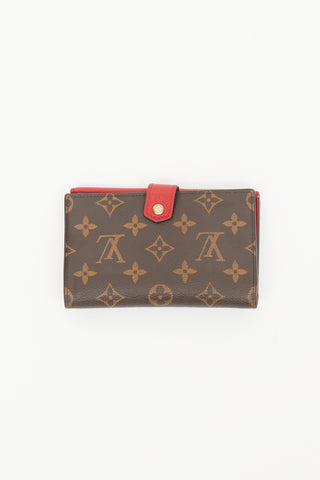 Louis Vuitton Brown 
Red LV Monogram Pallas Compact Wallet