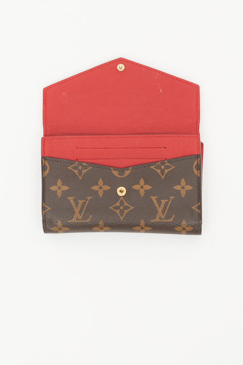 Louis Vuitton Brown 
Red LV Monogram Pallas Compact Wallet