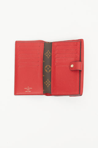 Louis Vuitton Brown 
Red LV Monogram Pallas Compact Wallet