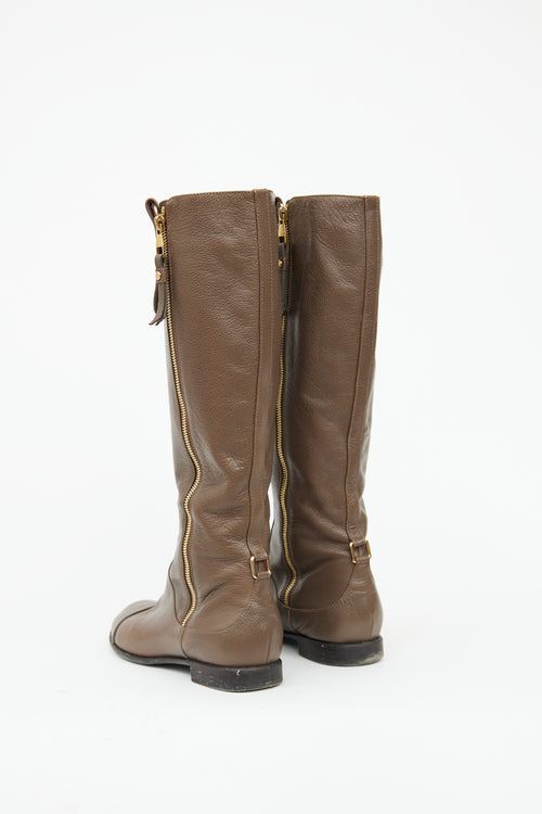 Louis Vuitton Brown Leather 2011 Riding Boot