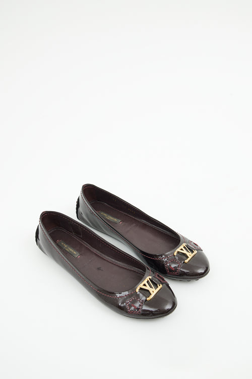 Louis Vuitton Burgundy Patent Loafer