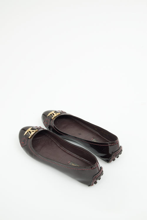 Louis Vuitton Burgundy Patent Loafer