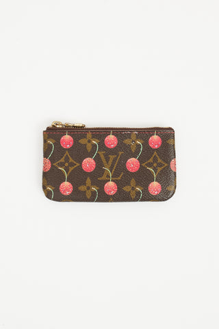 Louis Vuitton Brown Cerises Zip Coin Purse