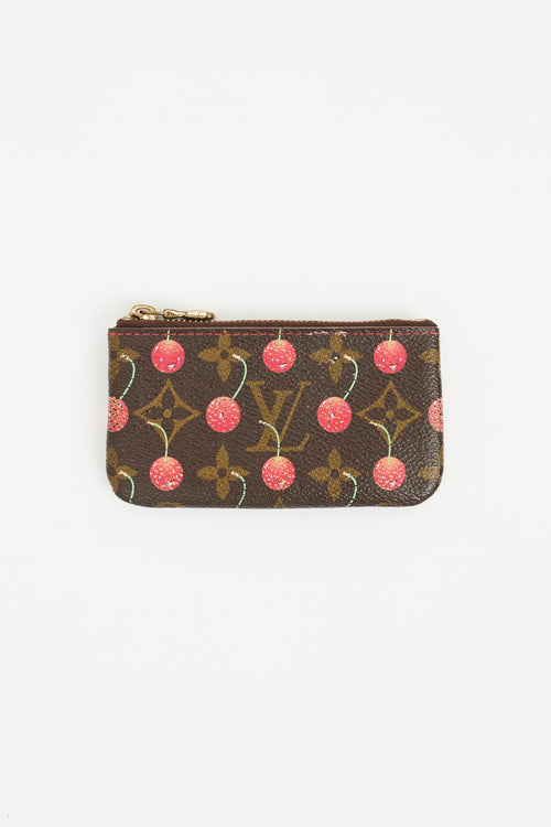 Louis Vuitton Brown Cerises Zip Coin Purse