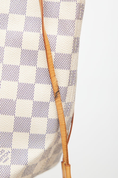 Louis Vuitton Cream Damier Azur Neverfull MM Tote Bag