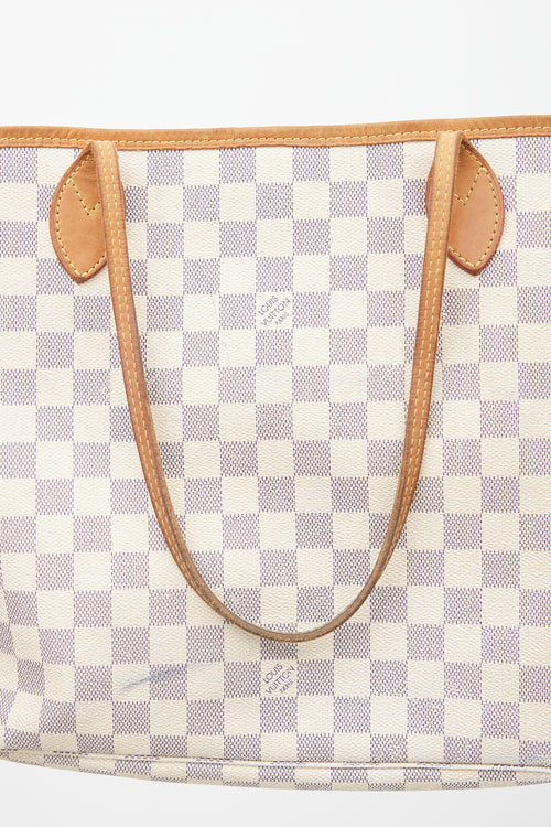 Louis Vuitton Cream Damier Azur Neverfull MM Tote Bag