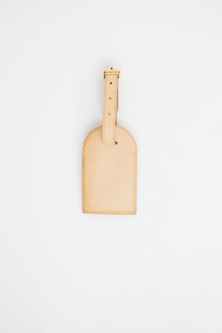 Louis Vuitton Beige Leather Luggage Tag