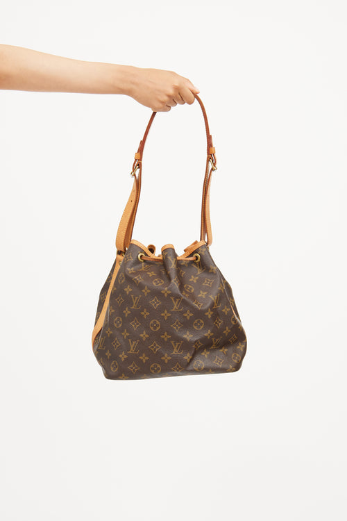 Louis Vuitton 1992 Brown Monogram Petit Noe Bucket Bag