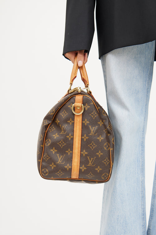 Louis Vuitton Brown Monogram Speedy Bandouliere 35 Bag