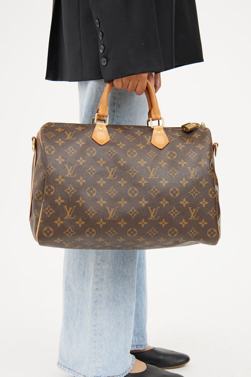 Louis Vuitton Brown Monogram Speedy Bandouliere 35 Bag