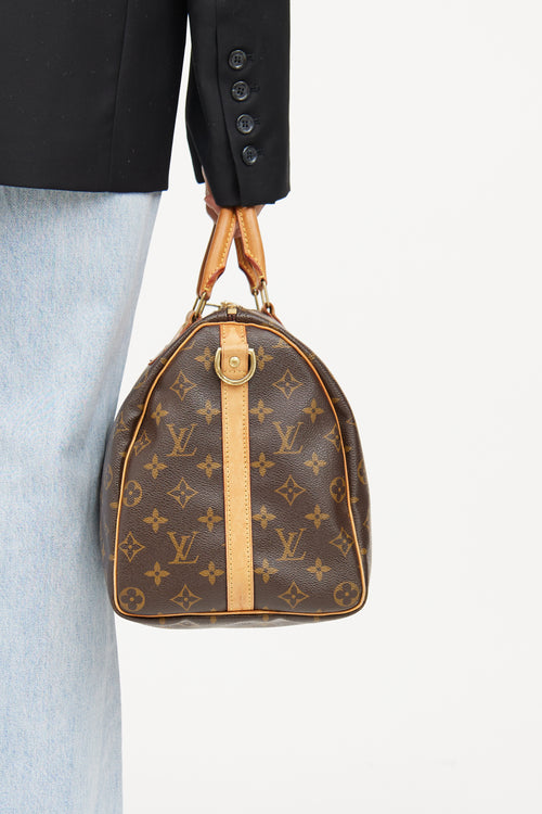 Louis Vuitton Brown Monogram Speedy Bandouliere 35 Bag