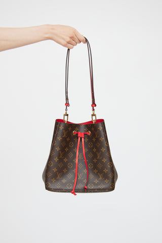 Louis Vuitton Monogram Red NéoNoé Bucket Bag