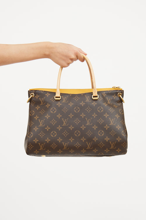 Brown 
Yellow Monogram Pallas MM Bag