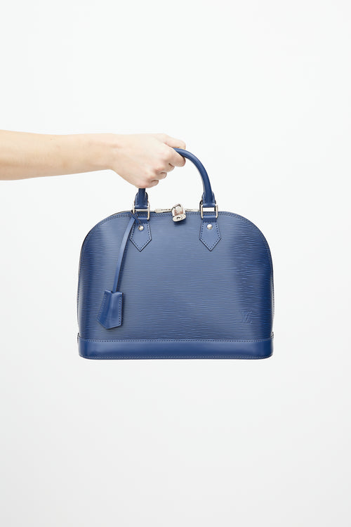 Louis Vuitton Navy Alma MM Epi Leather Bag