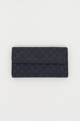 Louis Vuitton Navy Denim Monogram Long Wallet