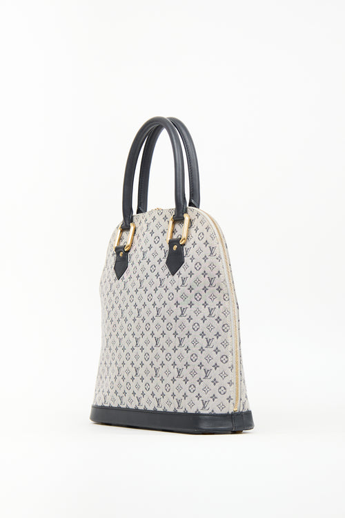 Louis Vuitton Navy 
Grey Mini Monogram Canvas Alma Haut Bag