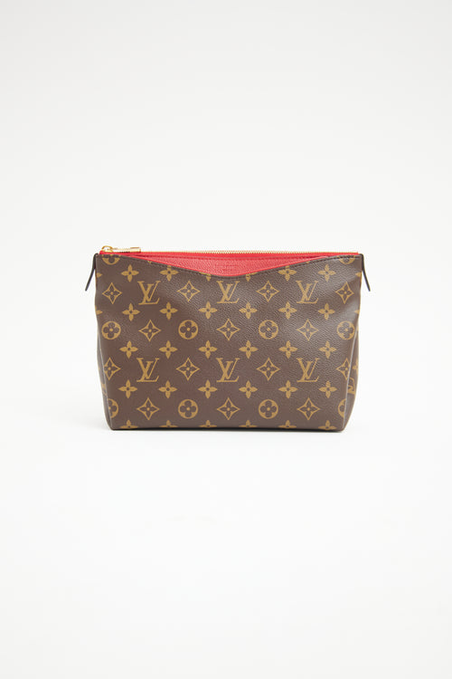 Louis Vuitton Brown Monogram 
Red Pallas Beauty Case