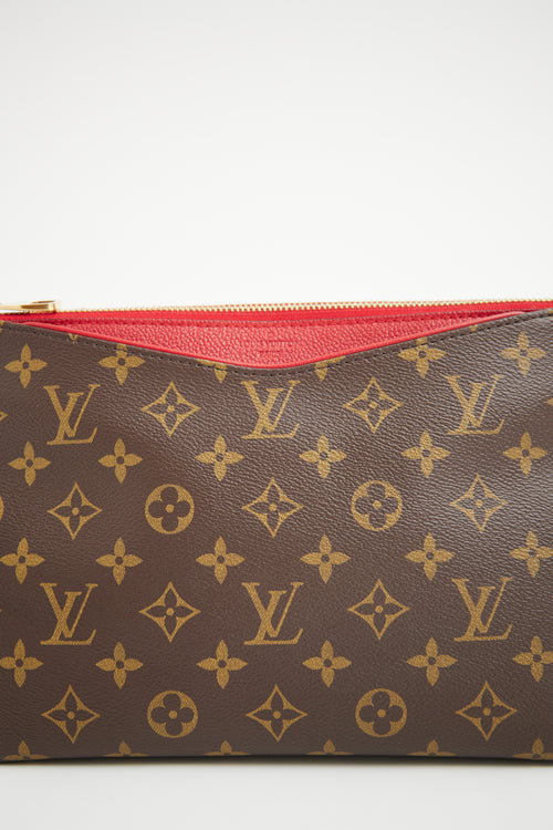 Louis Vuitton Brown Monogram 
Red Pallas Beauty Case